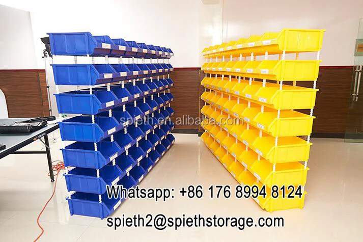 Colorful plastic bins storage boxes with white column