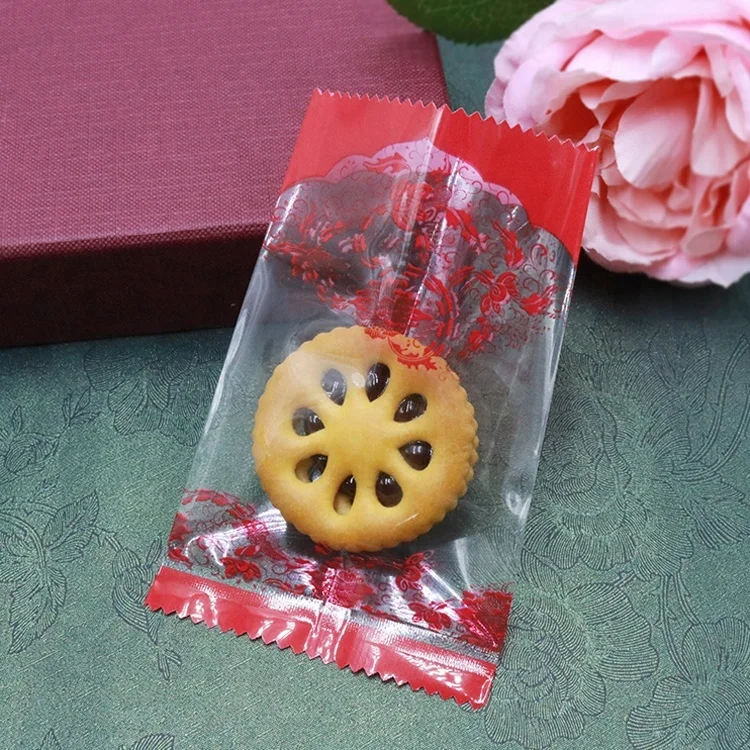 Cookie Biscuits Bags Packaging> Back Sealing Food Grade Clear Plastic Heat Seal Side Gusset Bag Disposable Chinese Bread Accept