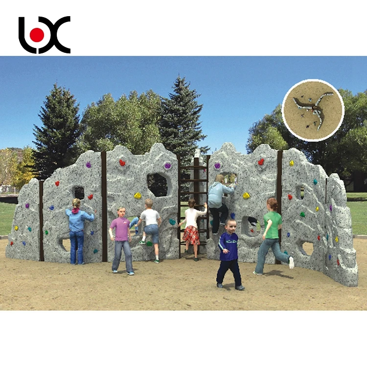 Anti-UV kindergarten plastic playground rock climbing wall