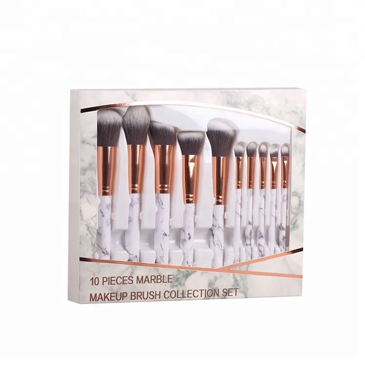 
Oem ваш новый бренд основы Дешевые Высококачественные тени для век частная Этикетка 10 шт. профессиональные мраморные кисти для макияжа 