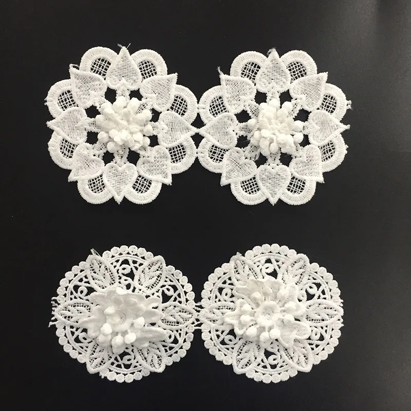 Hot Sale Wholesale  Milk Silk/Polyester 3D  flower Lace