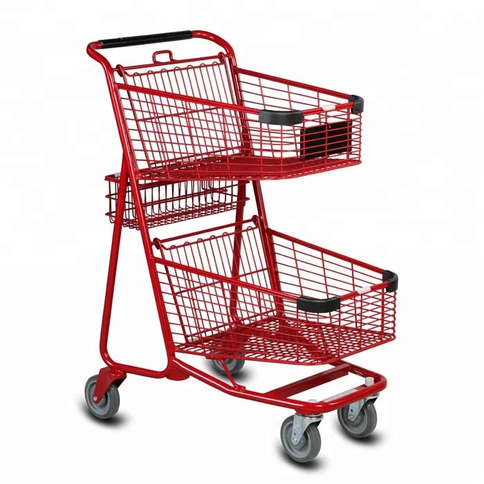 Hot-selling Two tier grocery shopping trolley