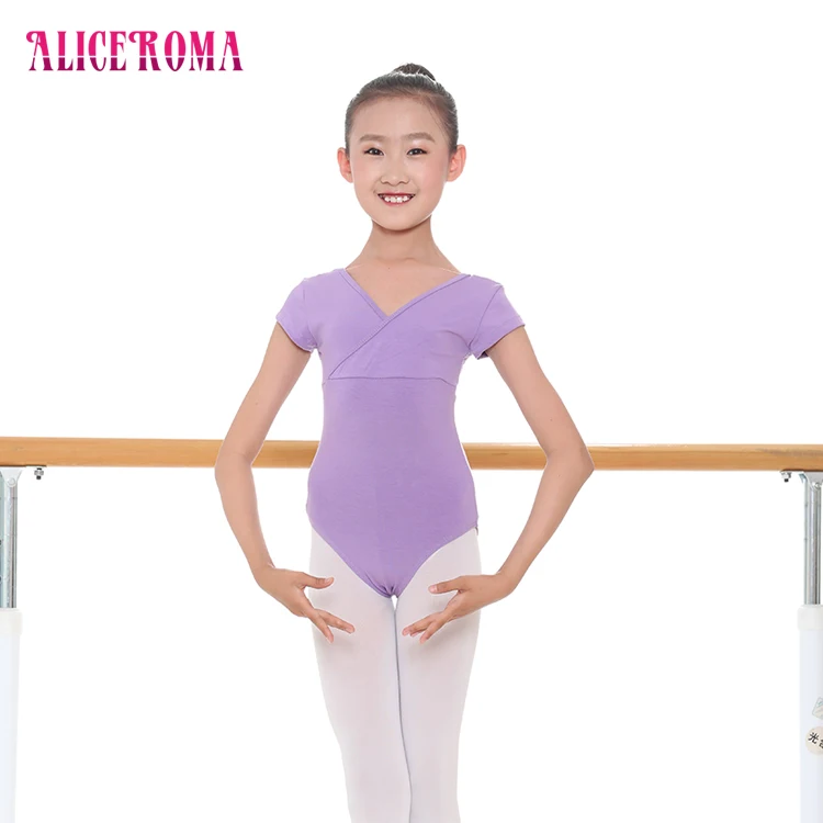 Newly Designed Professional Kids Girls Short Sleeve Lace  Ballet Tutu Skirt Leotard