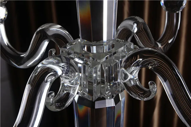 9 arms glass crystal candelabra for wedding table centerpieces