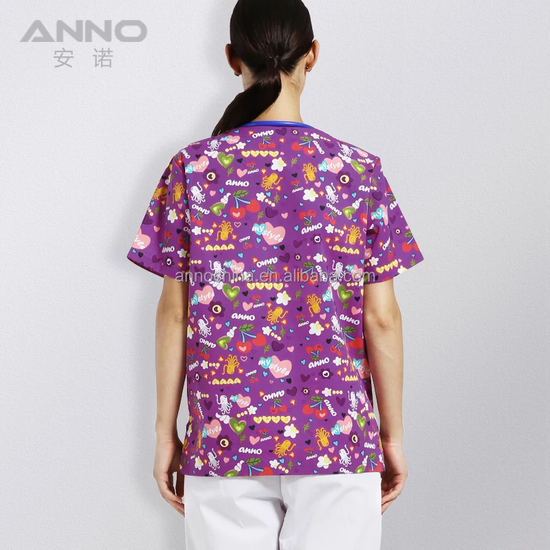Anno wholesale fancy designer medical scrub suit for women