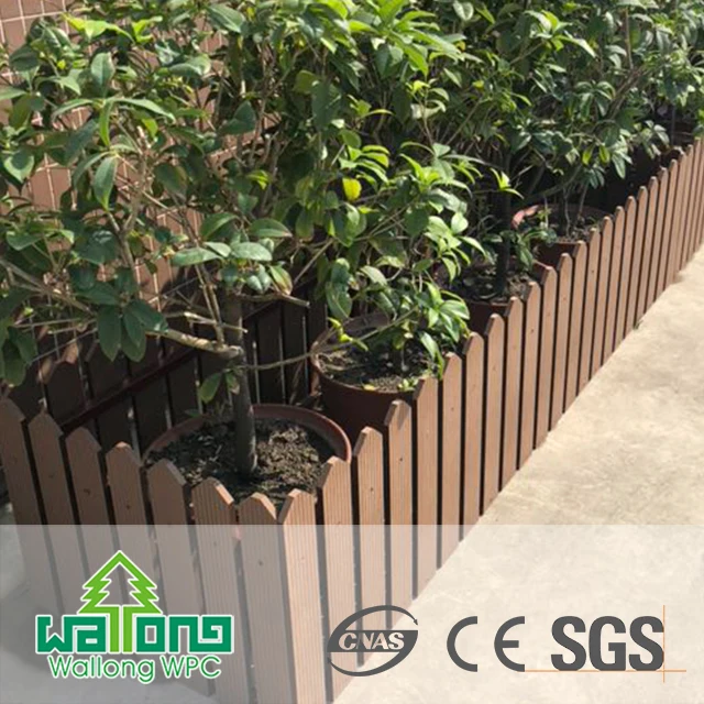 
Decorative WPC wood plastic composite garden fence and rails 