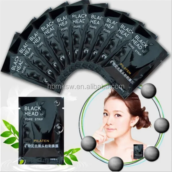 PILATEN Facial Mineral Mud Nose Strips Blackhead Remover black Mask