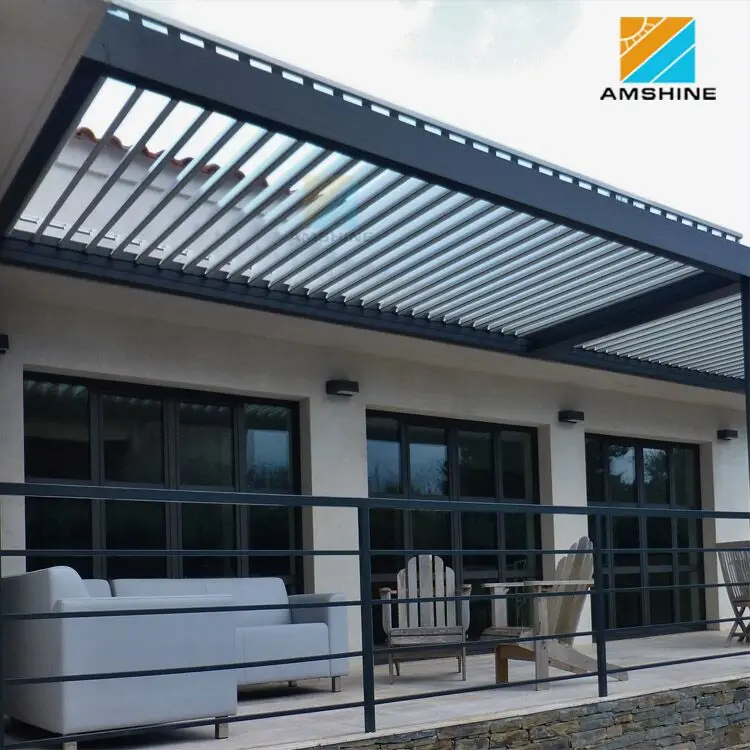 Садовый навес, водонепроницаемая беседка, моторизованная система автоматического открывания, жалюзи