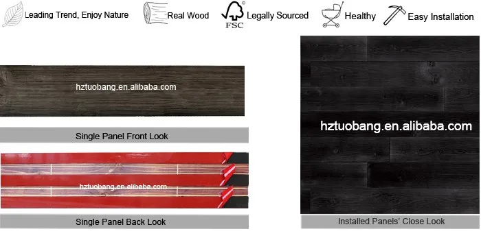 Self Adhesive Wall Tile Peel and Stick Backsplash ,Wood Design Wall Tile Sound Proof Wall Panels