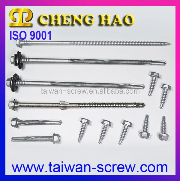 7504K Stainless Steel Hex Head Bolt Self Drilling TEK Roofing Screws