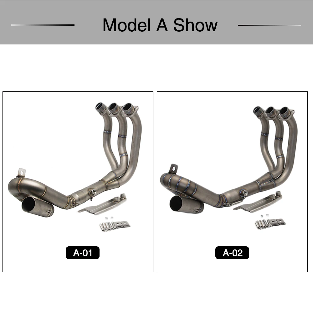 Полная выхлопная система из нержавеющей стали MT09 FZ09 для мотоцикла, Соединительная труба для передней и средней оси, для выхлопных газов MT 09