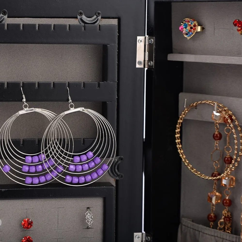 Черный маленький шкаф, зеркальная Подставка для ювелирных изделий