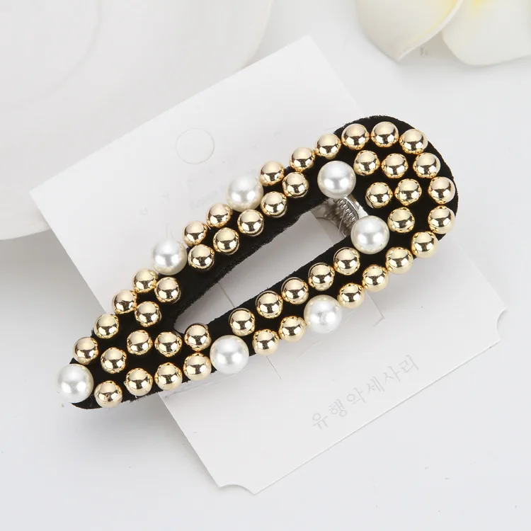 Женская заколка для волос, элегантная Заколка-пряжка с кристаллами и жемчугом, корейский стиль, Роскошный аксессуар для волос, новинка 2019