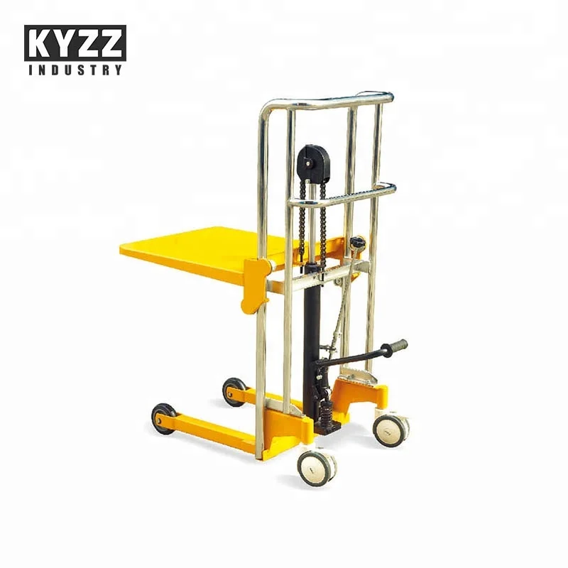 400kg light weight hydraulic hand portable manual platform stacker fork lift