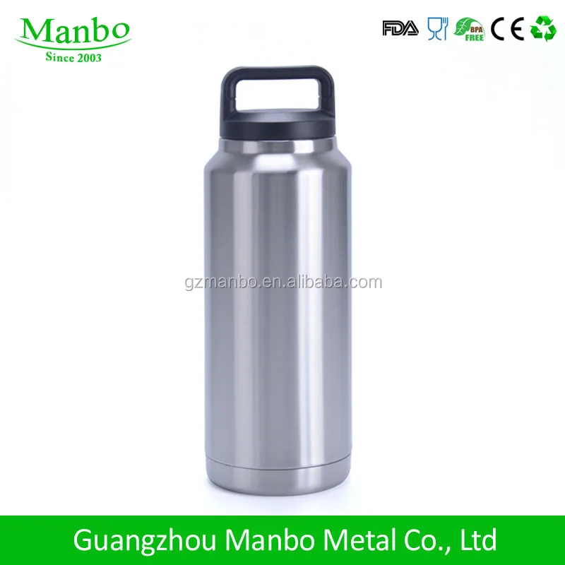 Big Capacity Stainless Steel Vacuum Insulated 64 oz Beer Growler Double Wall With Handle Lid