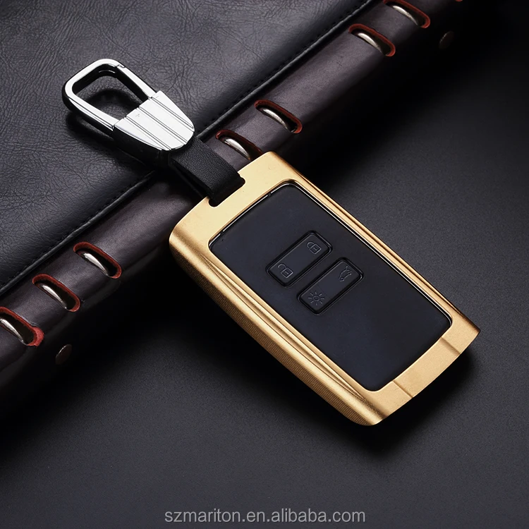 Gold Color Metal Alloy COVER FOR Koleos Kadjar Scenic Megane Sandero 4 BUTTON CAR KEY SMART KEY