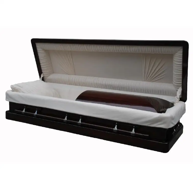 Full Couch Casket Solid Wooden Export Caskets with Foot Board