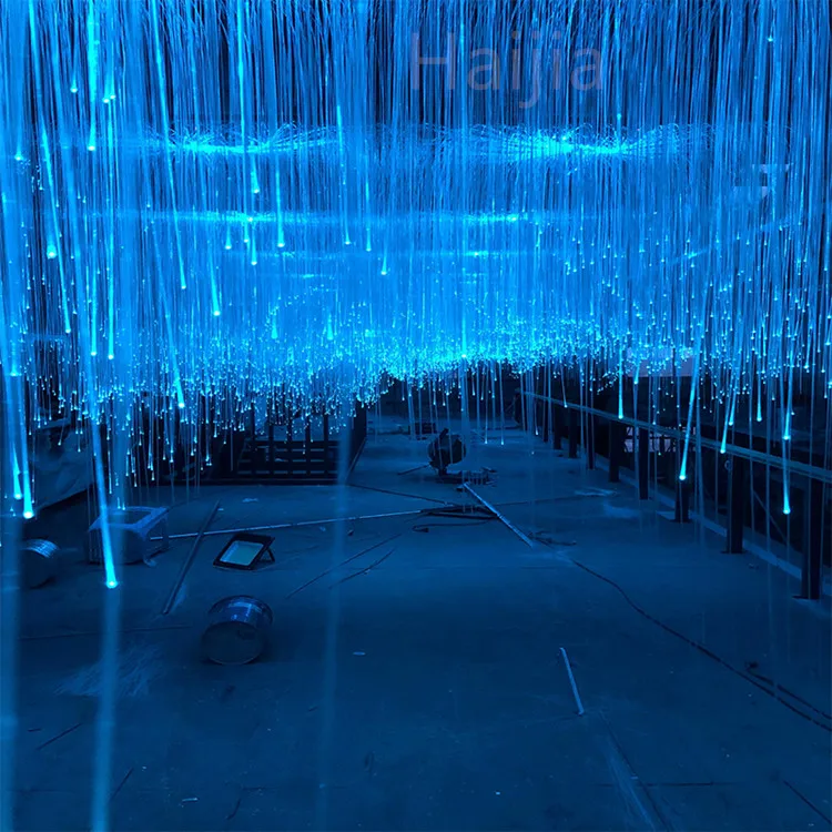 Low attenuation 1mm cutting straightening sparkle plastic optic fiber pof for pendant star fiber light