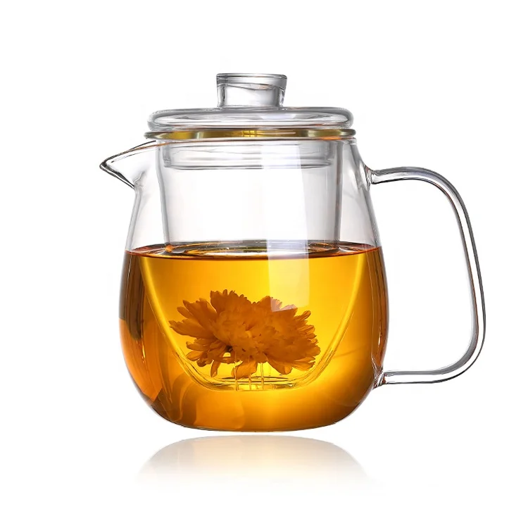 japanese borosilicate direct file heat resistant blooming tea glass teapot with infuser