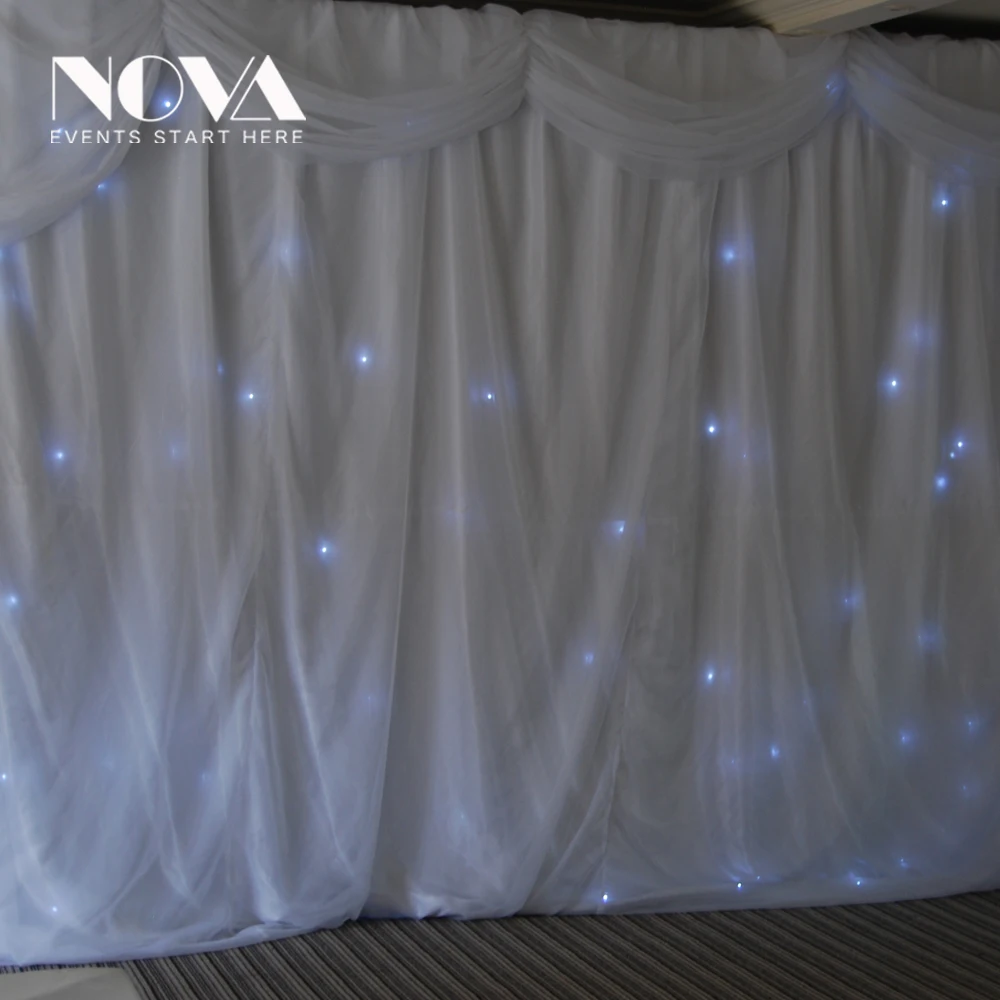 White LED Curtain vlvet drape for wedding events tent room decoration