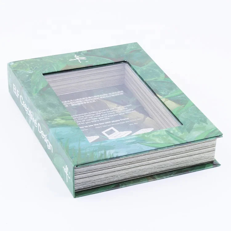 Magnetic Packaging Cardboard Paper Carton Custom Clamshell Fake Book Storage Box