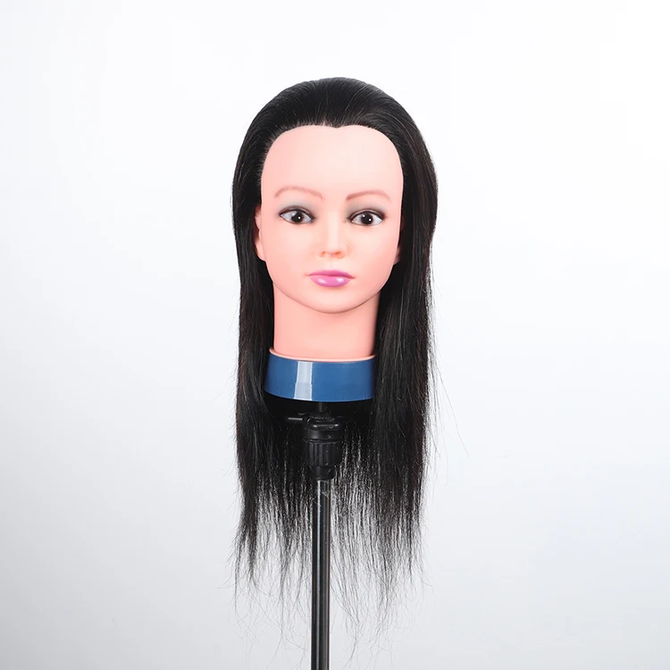 wholesale black female Cosmetology 100 natural barber hairdressering training mannequin dummy manikin heads with human hair