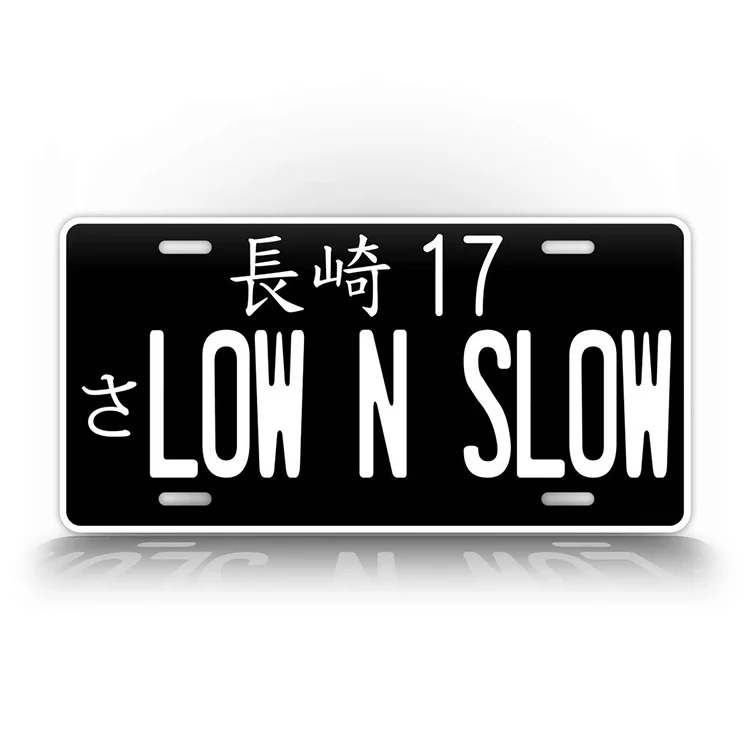 
Wholesale black metal tin custom japan illuminated license plate 