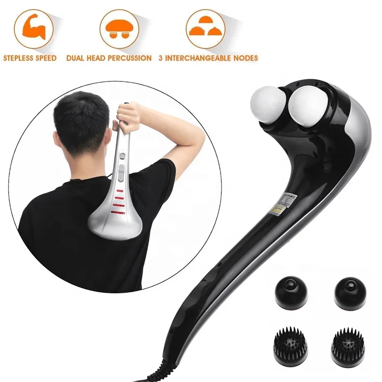 
Double head electric full body pain relief deep tissue percussion therapeutc massage hammer electric tapping machine for muscle 