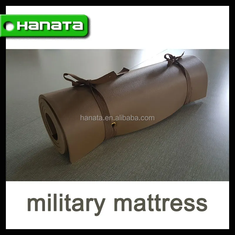 two straps copper eyelet suspensibility mattress army green pe foam mat sleeping pad