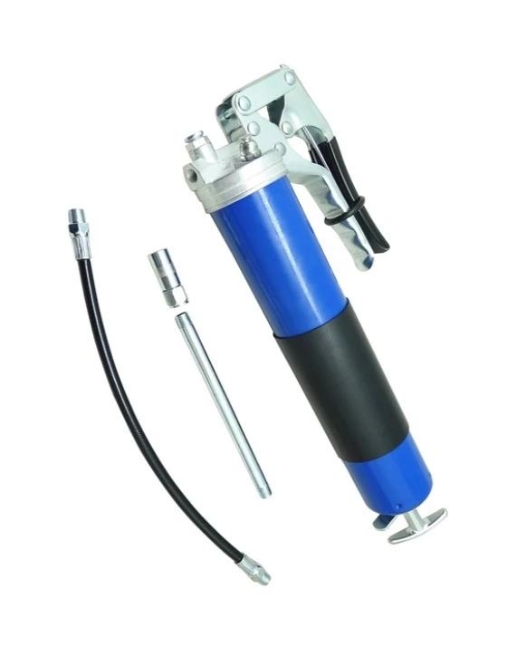 
14oz 7000psi Heavy Duty Premium 3-Way Loading American Type Pistol Grease Gun with Jaws Hydraulic Coupler and Extension Pipe 