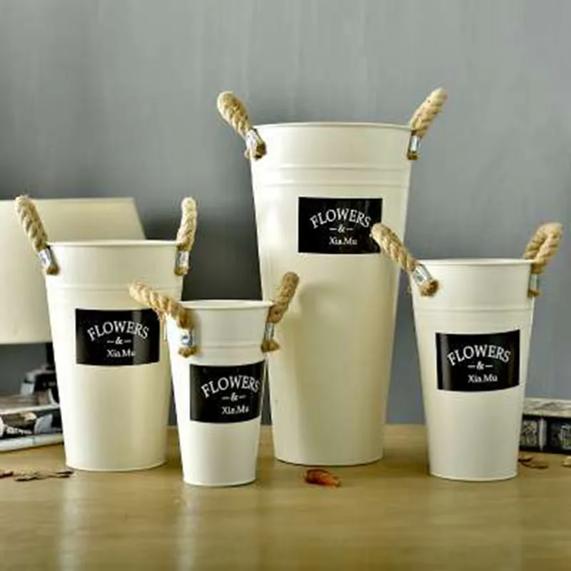 Hemp rope bucket creative decoration flower bucket