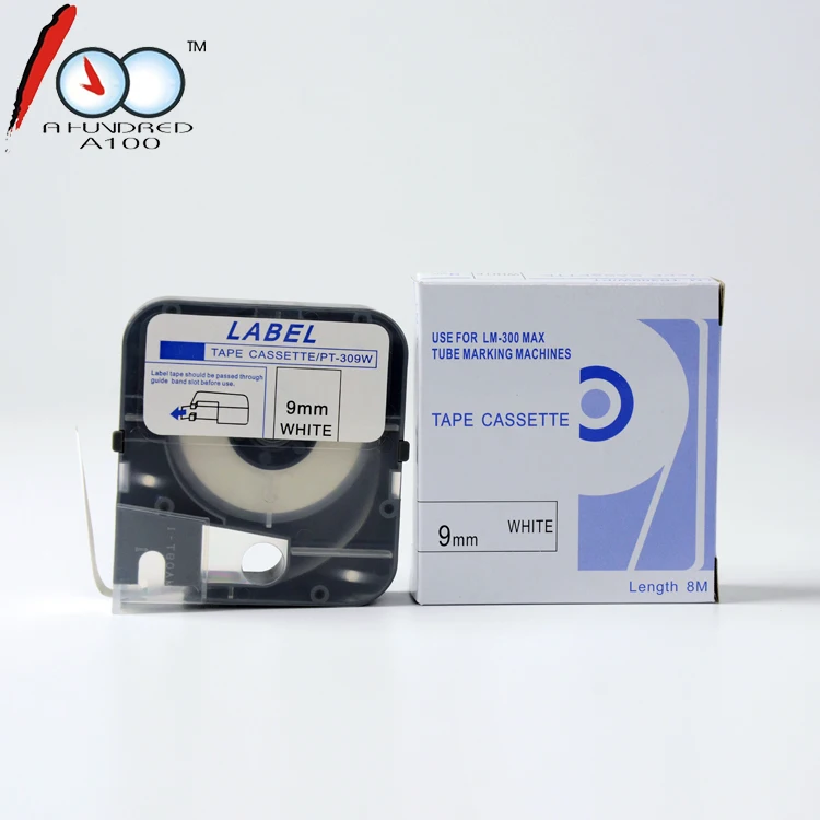 Compatible Max 9mm * 8m cassette tap label sticker for LM-PT309W PT309Y PT309T PT309S