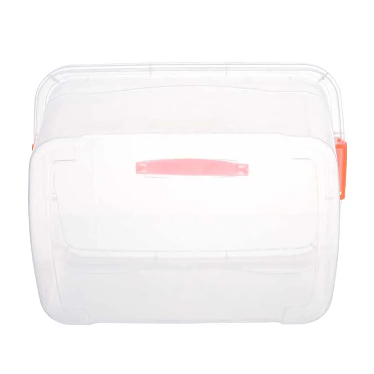Eco Friendly office organizer bin 5L Transparent Clear Plastic Storage Box With Lock