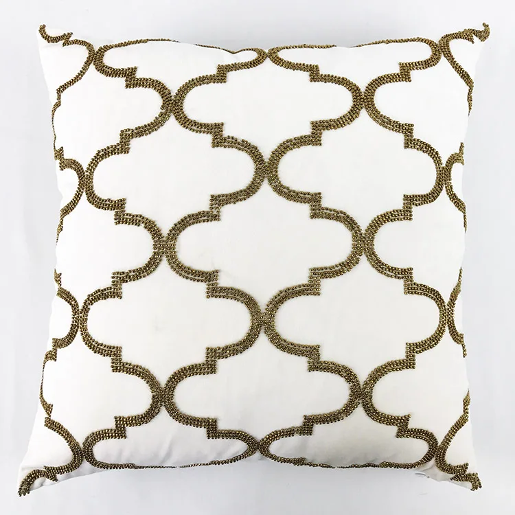 High Quality European Style Luxury Sofa Home Decorative Elegant Throw Velvet Sequin Cushion Cover