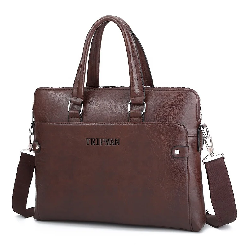TRIPMAN Mens Briefcase for Business Pu Leather Fashion Male Laptop Handbags Messenger Shoulder Crossbody Bags