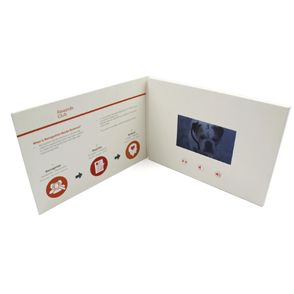 Оптовая продажа по заводской цене, недорогая 4,3 дюймовая пригласительная ЖК-видеооткрытка, видеопоздравительная открытка с tft-экраном