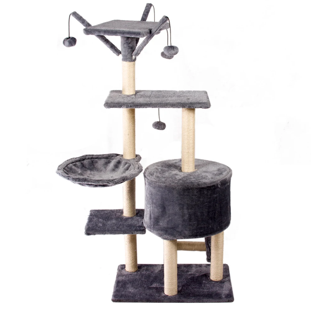 China Customized Design Plush Wooden Pet Condo Tower Supplier Furniture Factory Toys Cat Scratcher Tree House Tower