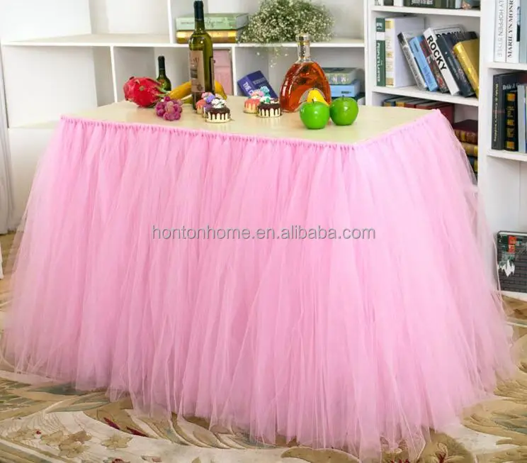 Table Decoration for Weddings Invitation Birthdays Baby Bridal Showers Parties Tulle Table Skirt free shipping WQ19