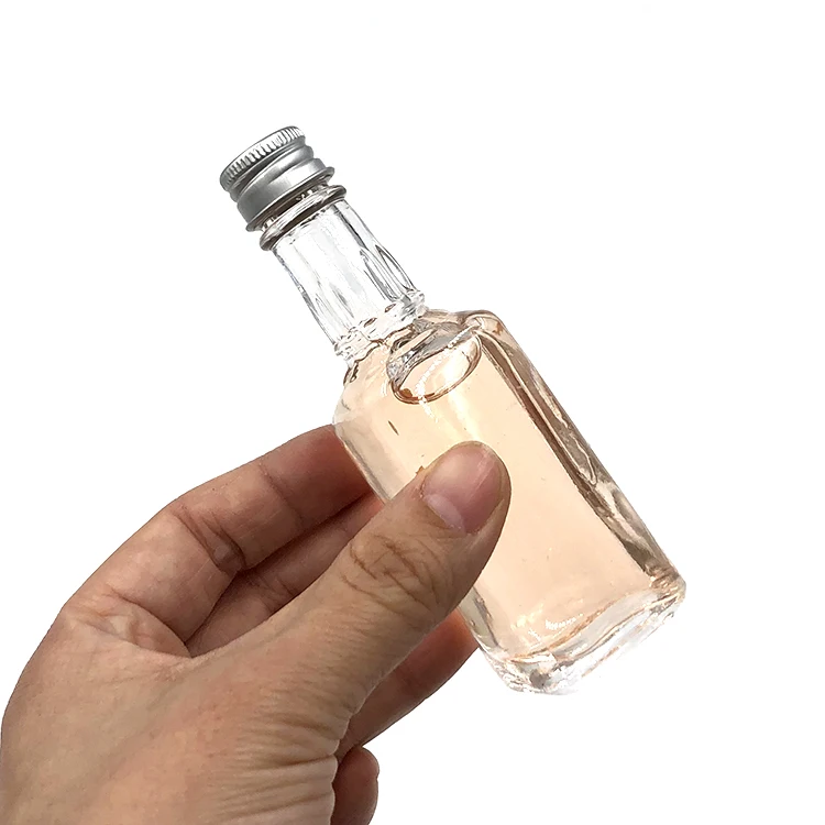 Miniature Fancy Drinking Bottle 50ml Mini Square Whisky Bottle Glass