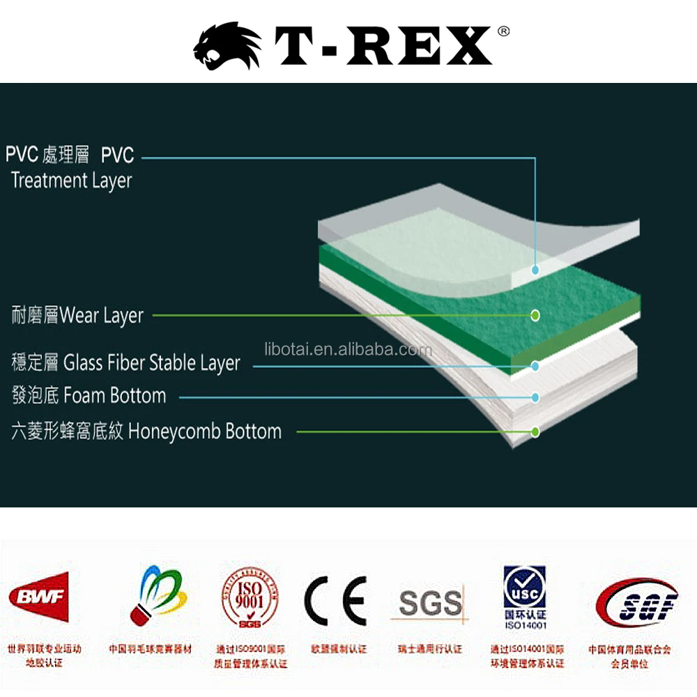 Professional sports floor tiles floor portable badminton court flooring