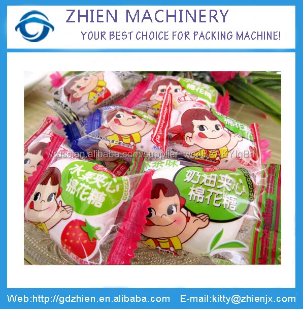 Ze-250d горизонтальная поточная зефир упаковочная машина