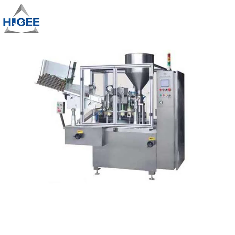 Toothpaste tube filling machine and sealing machine with cream lotion bottling equipment with  spray shampoo