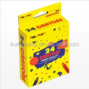 Hot selling 24 wax crayons in color box personalized wax color crayons
