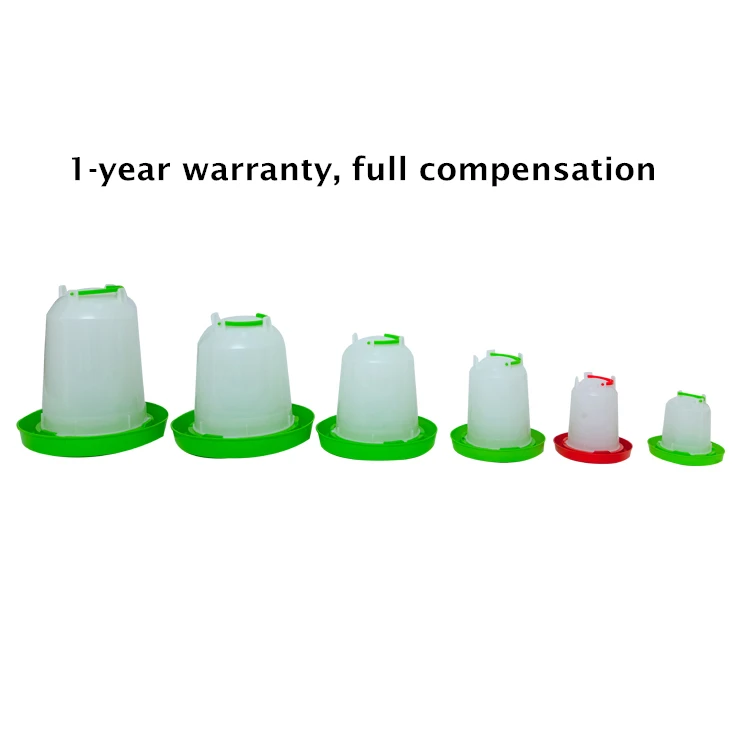 Poultry farm equipment 3L green and white plastic poultry chicken drinker water trough