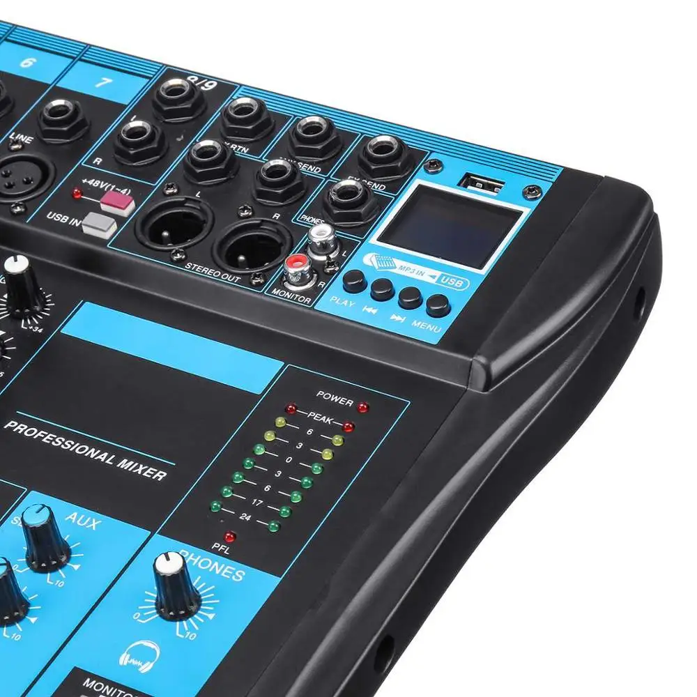 Free Ship 12/8 Channel DJ Sound Mixing Console Mixer BT USB Microphone Digital Console Karaoke Audio Mixer Phantom Power