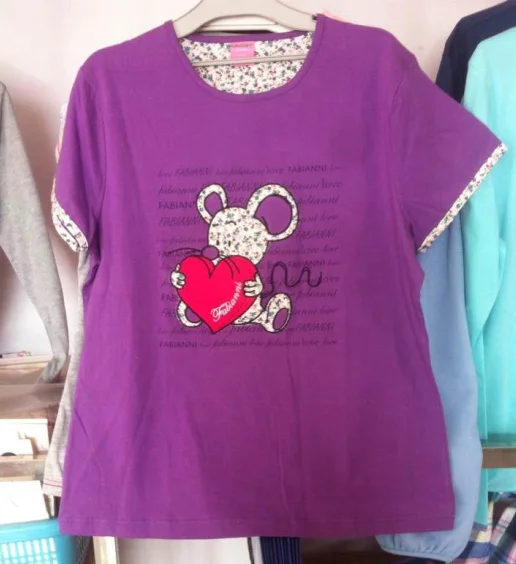 
Factory wholesale custom ladies pyjamas big sizes sleep tops and sleep bottoms 