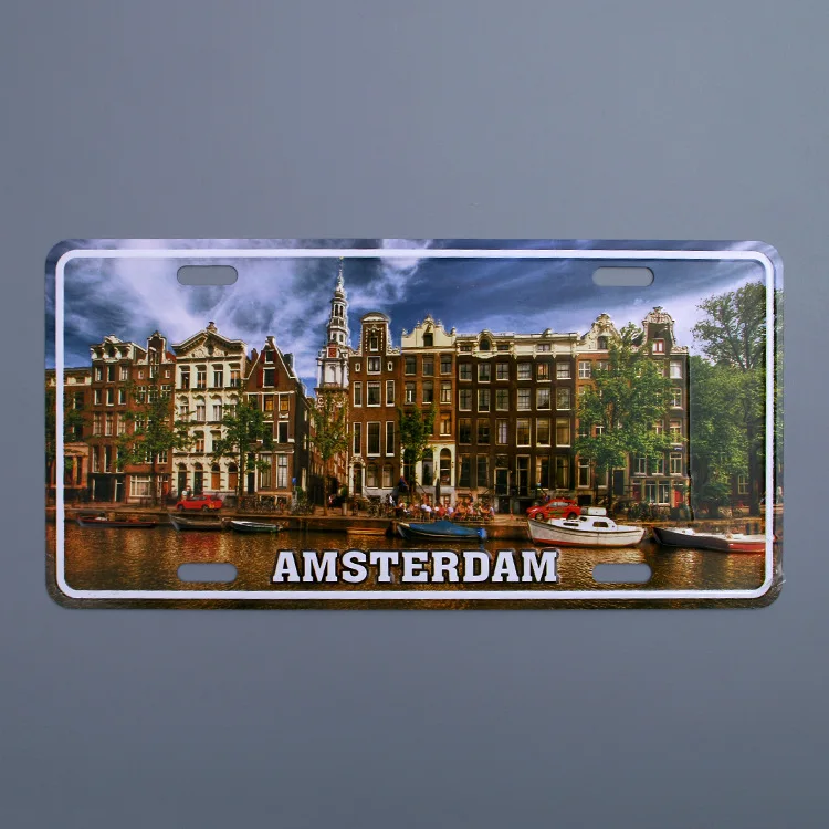 Amsterdam city printed souvenir car license plate