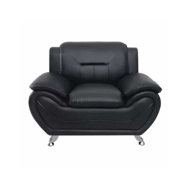 Fashion personalized black sofa furniture couch living room furniture leather sofa