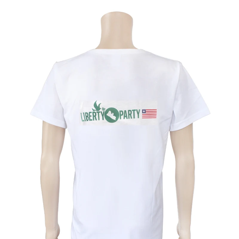 
cheap white plain 120 grams polyester t shirt for election 