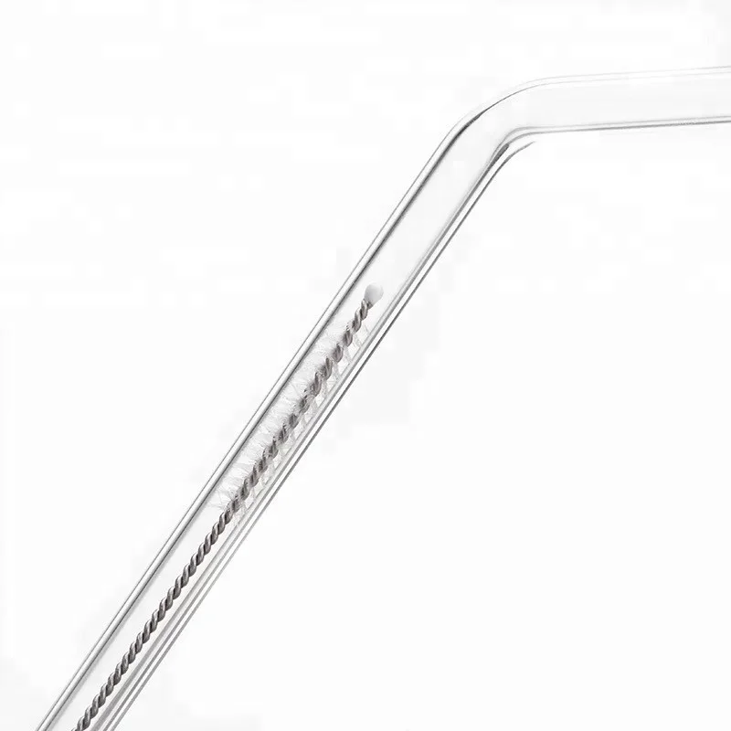 Eco-Friendly Reusable Glass Straw Drink Accessories 8mm 10mm 12mm Diameter High Quality with Brush for Bottle Use